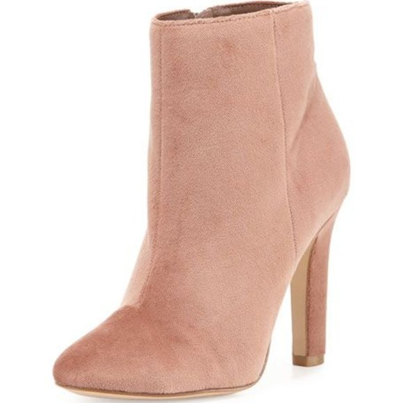 rose colored ankle boots